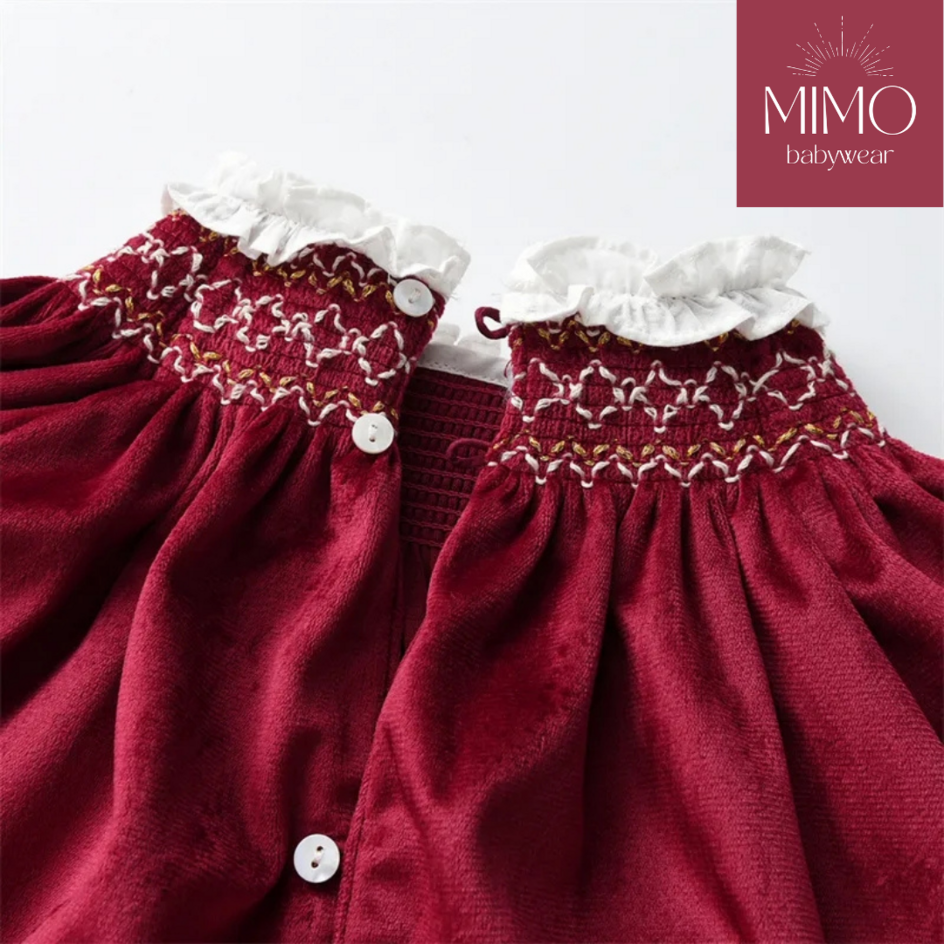 Vestido de terciopelo (punto smock). - 3
