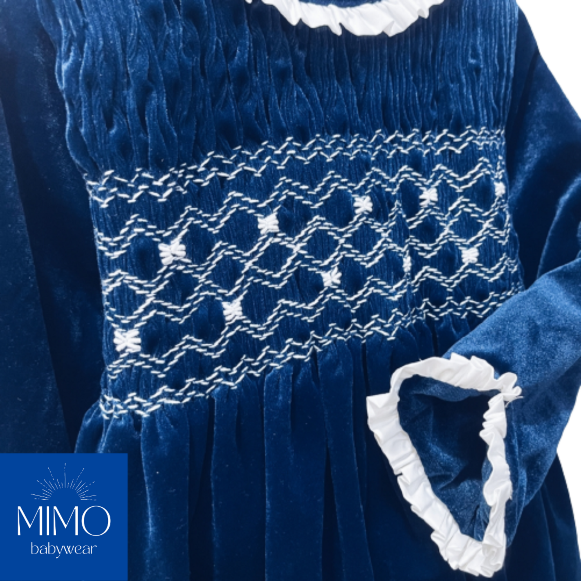 Vestido de terciopelo (punto smock). - 3