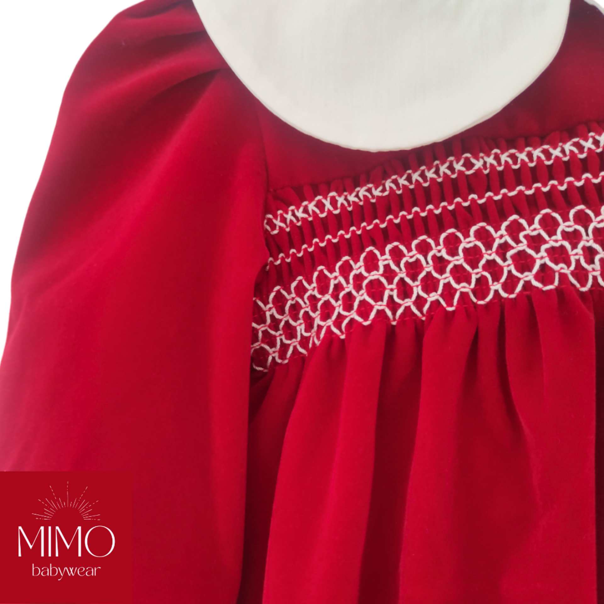 Pelele de terciopelo (punto smock). - 3