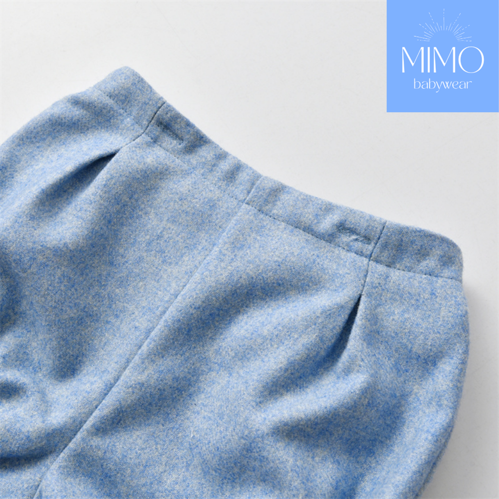 Conjunto de camisa (manga larga) y pantalón corto azul. - 5