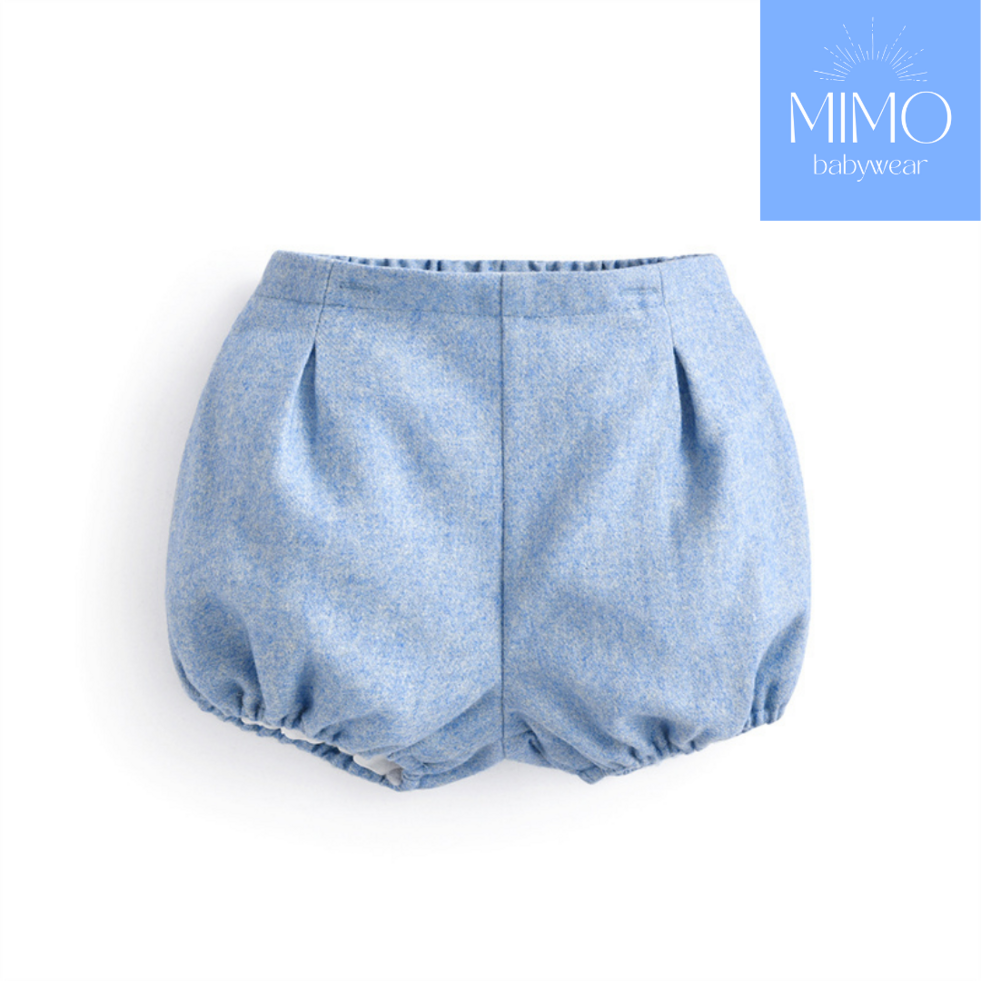 Conjunto de camisa (manga larga) y pantalón corto azul. - 4