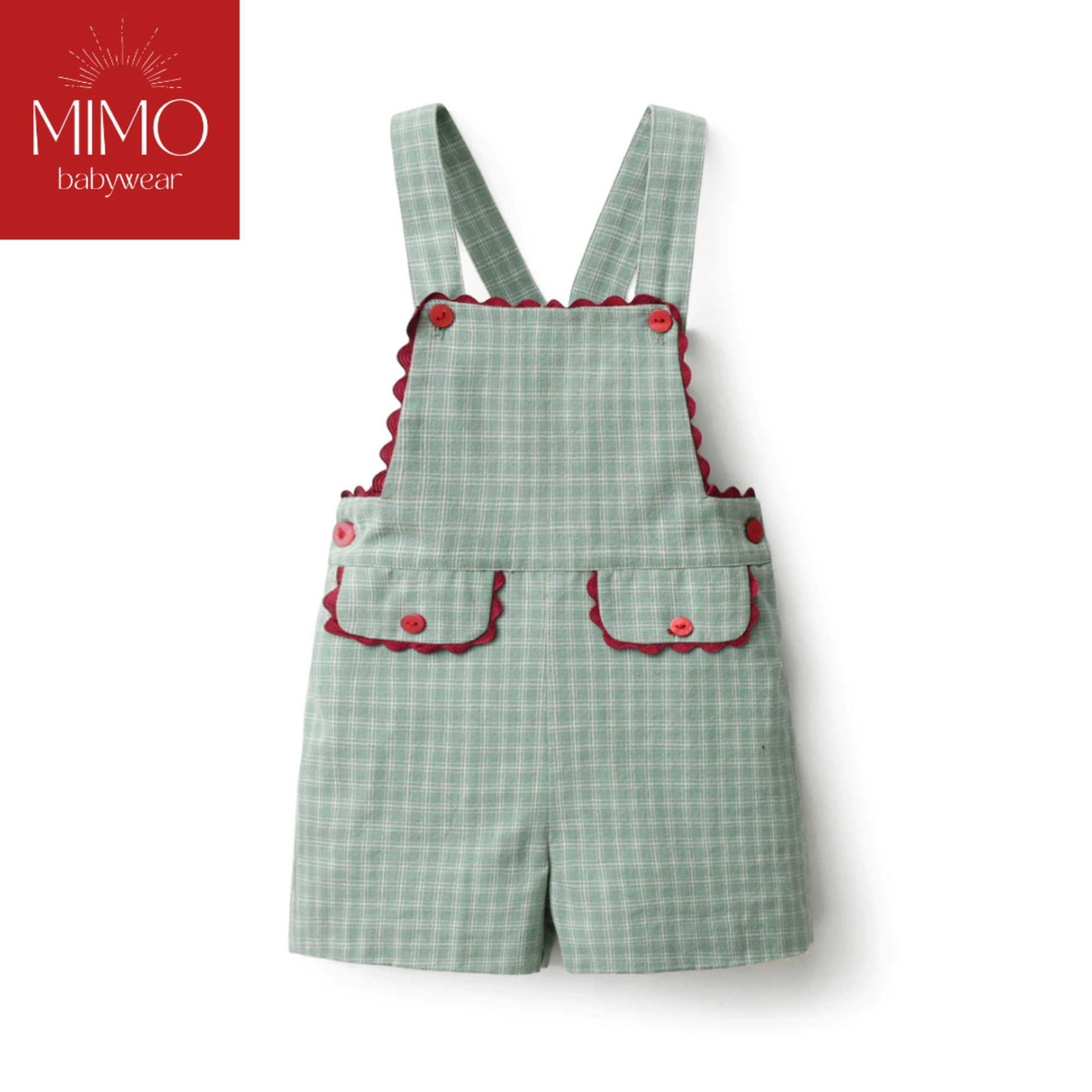 Conjunto de camisa y peto corto verde. - 3