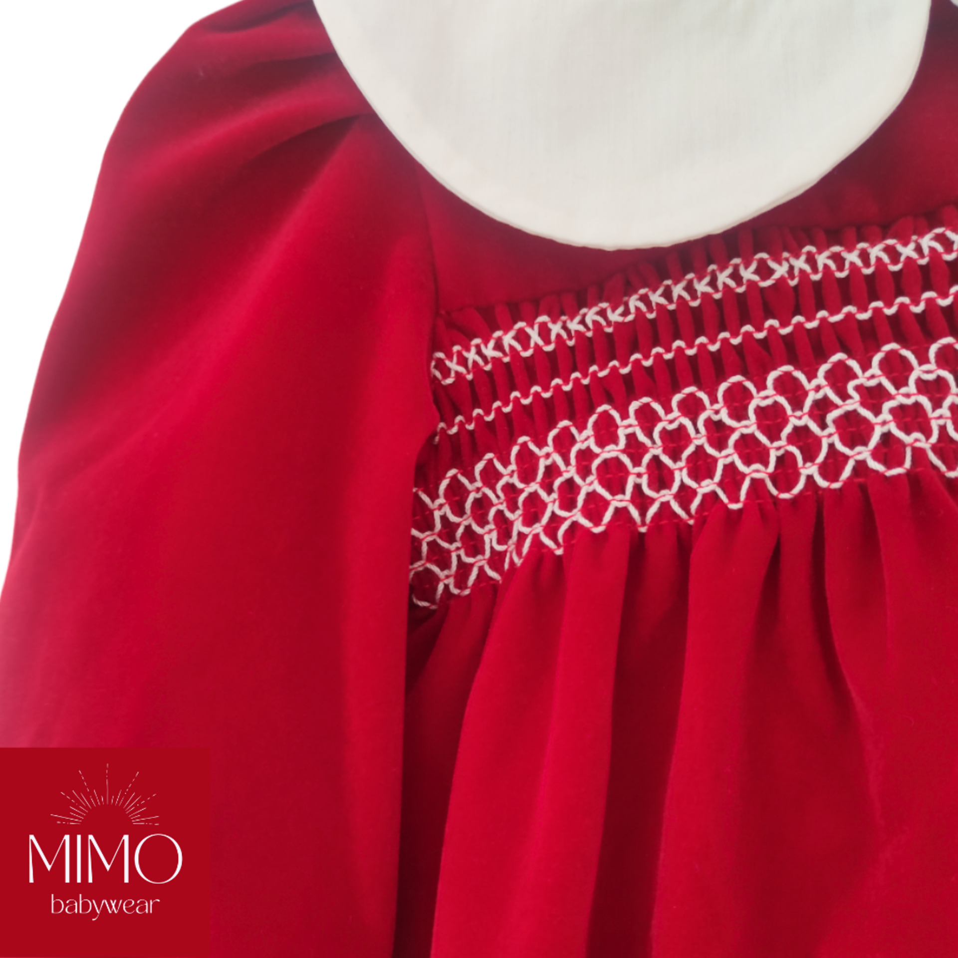 Vestido de terciopelo (punto smock). - 3