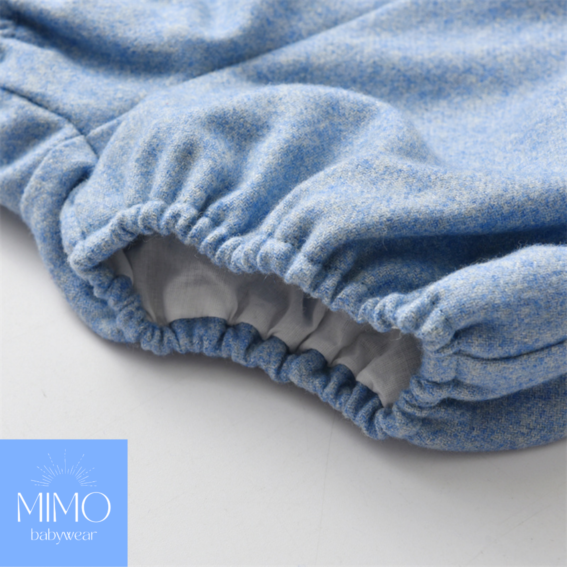 Conjunto de camisa (manga larga) y pantalón corto azul. - 6