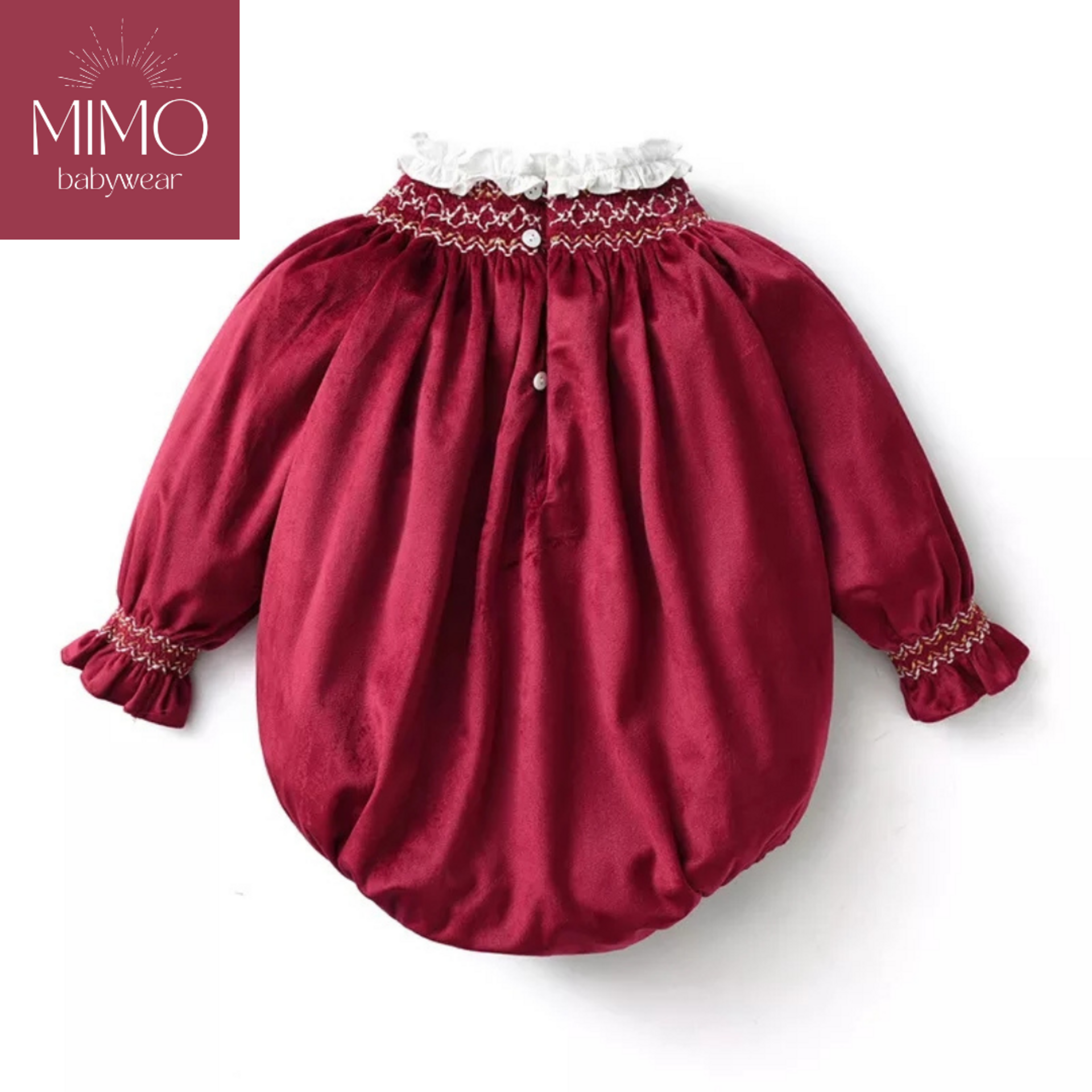 Pelele de terciopelo (punto smock). - 2
