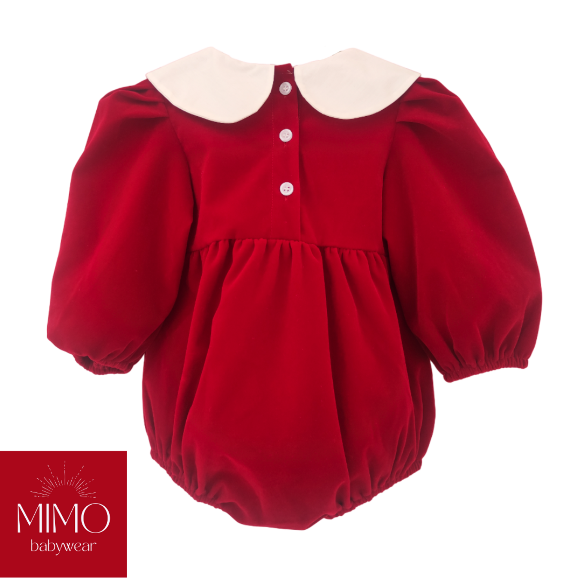 Pelele de terciopelo (punto smock). - 2
