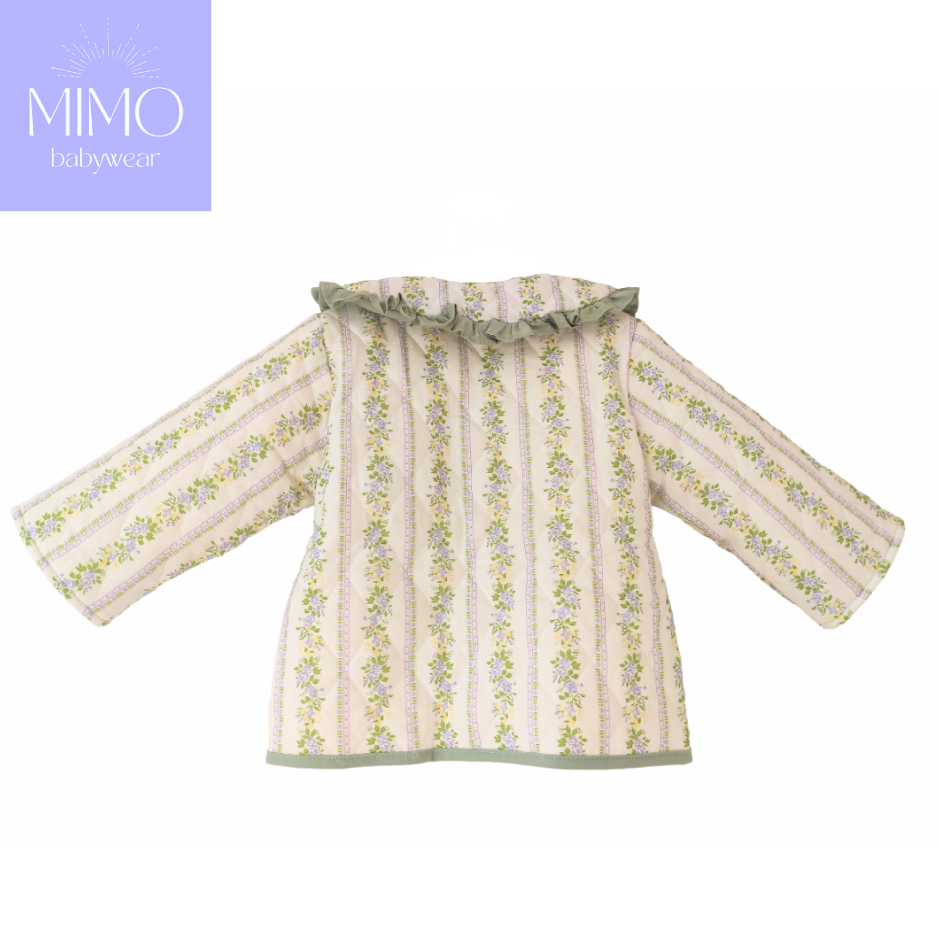 Abrigo acolchado floral lila (forro borreguito). - 2